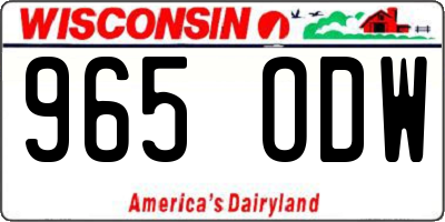 WI license plate 965ODW