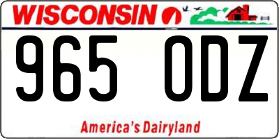 WI license plate 965ODZ