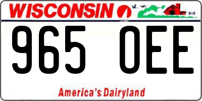 WI license plate 965OEE