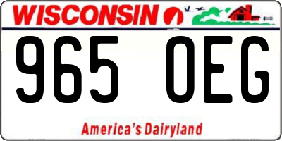 WI license plate 965OEG
