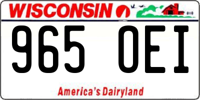 WI license plate 965OEI