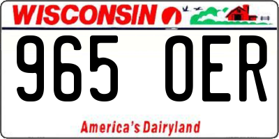 WI license plate 965OER