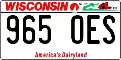 WI license plate 965OES