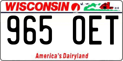 WI license plate 965OET