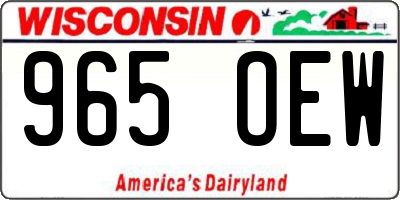 WI license plate 965OEW