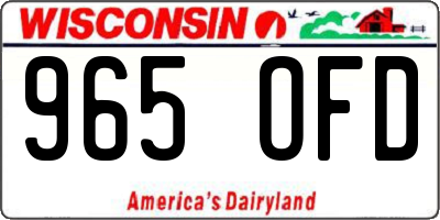 WI license plate 965OFD