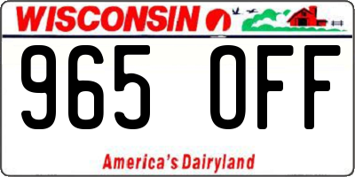 WI license plate 965OFF