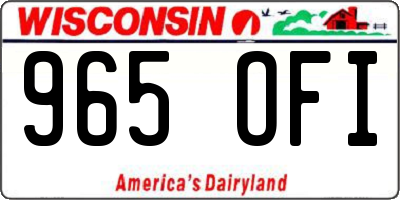 WI license plate 965OFI