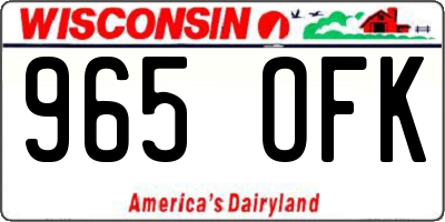 WI license plate 965OFK