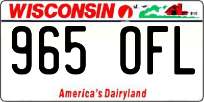 WI license plate 965OFL