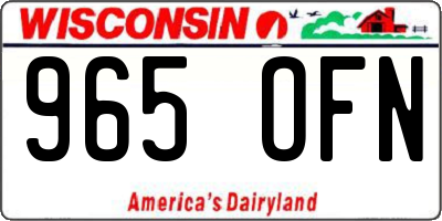 WI license plate 965OFN
