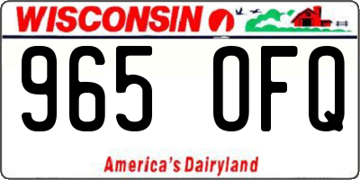 WI license plate 965OFQ