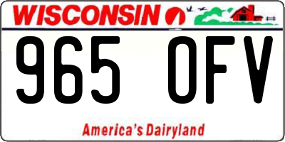 WI license plate 965OFV