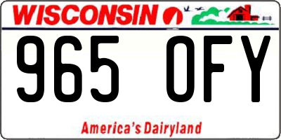 WI license plate 965OFY