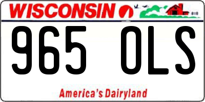 WI license plate 965OLS