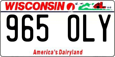 WI license plate 965OLY