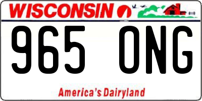 WI license plate 965ONG