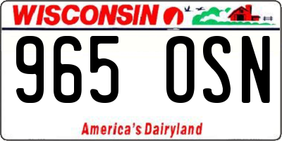 WI license plate 965OSN