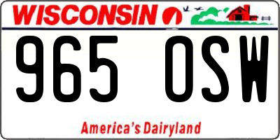 WI license plate 965OSW