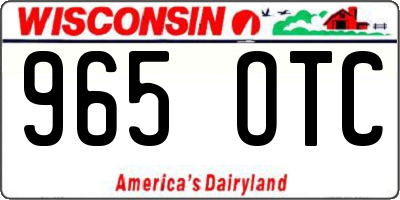 WI license plate 965OTC