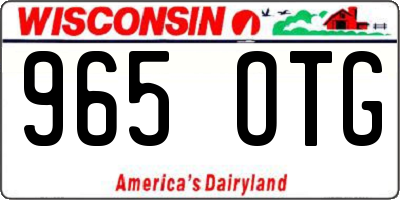 WI license plate 965OTG