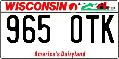 WI license plate 965OTK