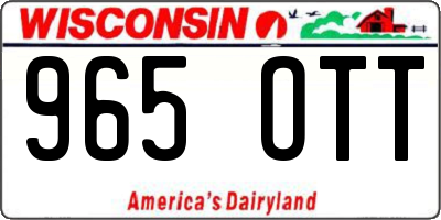 WI license plate 965OTT