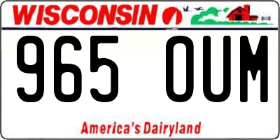 WI license plate 965OUM