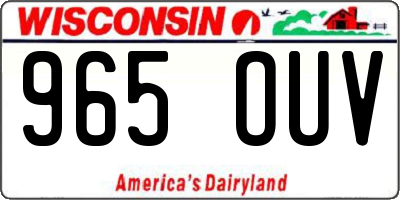 WI license plate 965OUV