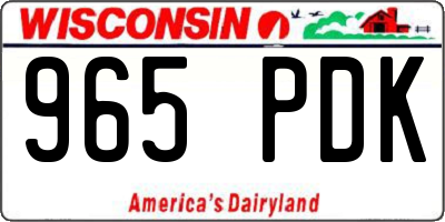 WI license plate 965PDK