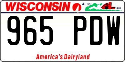 WI license plate 965PDW