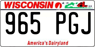 WI license plate 965PGJ