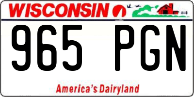 WI license plate 965PGN