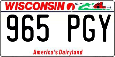 WI license plate 965PGY