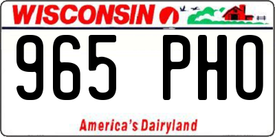 WI license plate 965PHO