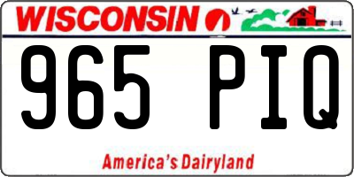 WI license plate 965PIQ
