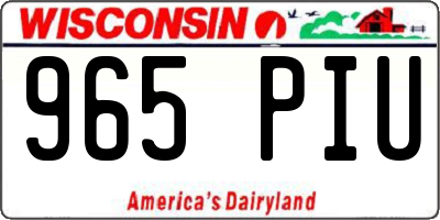 WI license plate 965PIU