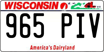 WI license plate 965PIV