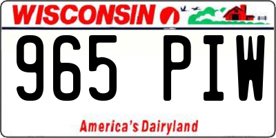 WI license plate 965PIW