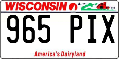 WI license plate 965PIX
