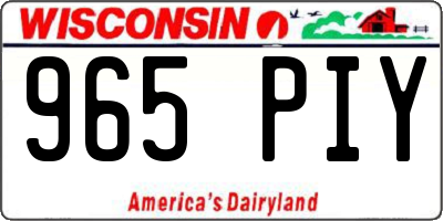 WI license plate 965PIY