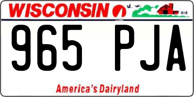 WI license plate 965PJA