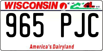 WI license plate 965PJC