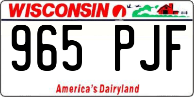 WI license plate 965PJF