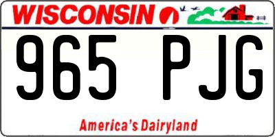 WI license plate 965PJG