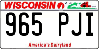 WI license plate 965PJI