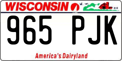 WI license plate 965PJK