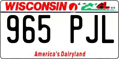 WI license plate 965PJL