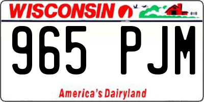 WI license plate 965PJM