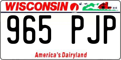 WI license plate 965PJP